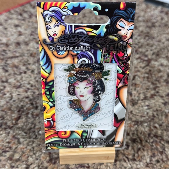 Ed Hardy by Christian Audigier Other - Ed Hardy By Christian Audigier Peel Stick Crystal Decal Geisha Face Japan Tattoo